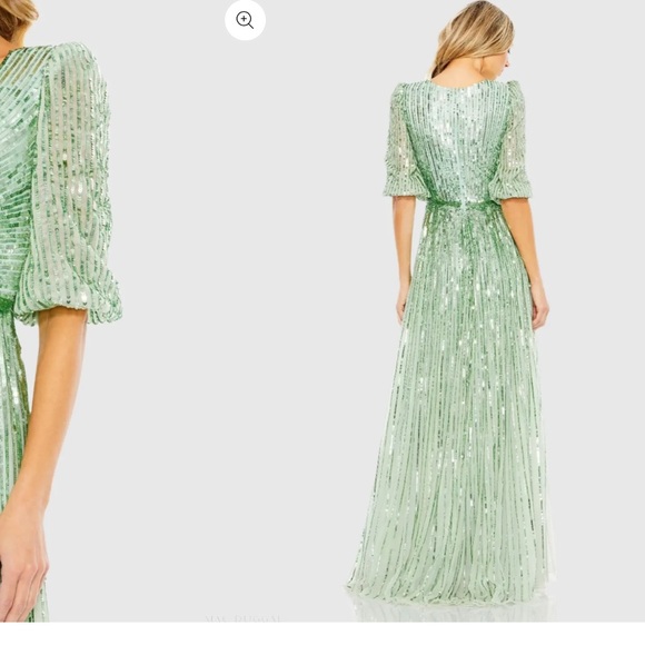 Mac Duggal Mint Green Sequin Dress - Picture 2 of 6